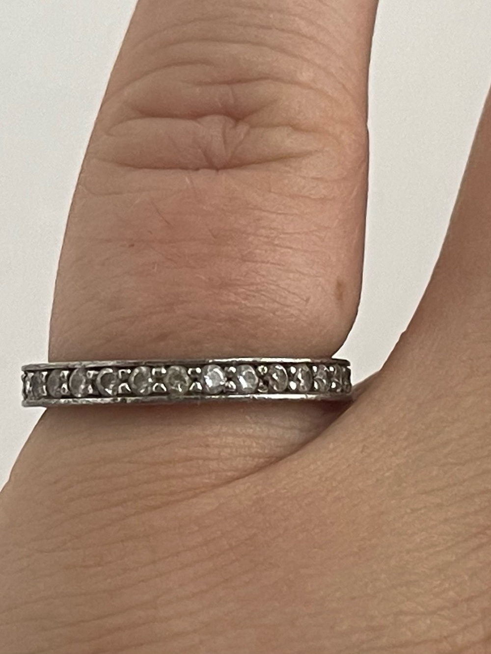 Sterling Silver 925 CZ cubic zirconia Eternity Band size 6 1/4